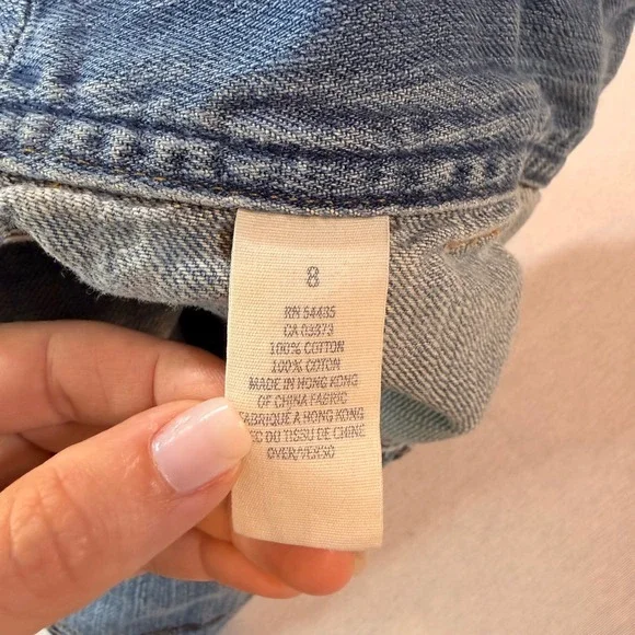 Vtg Y2K American Eagle Micro Mini Denim 8 Light Blue Low-Rise Festival Booty - Picture 9 of 9